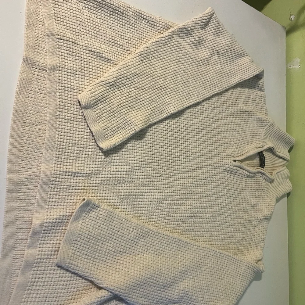 Structure vintage cream 1/4 zip sweater size large